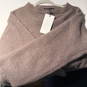 Zara Women's Taupe Crew Neck Sweater